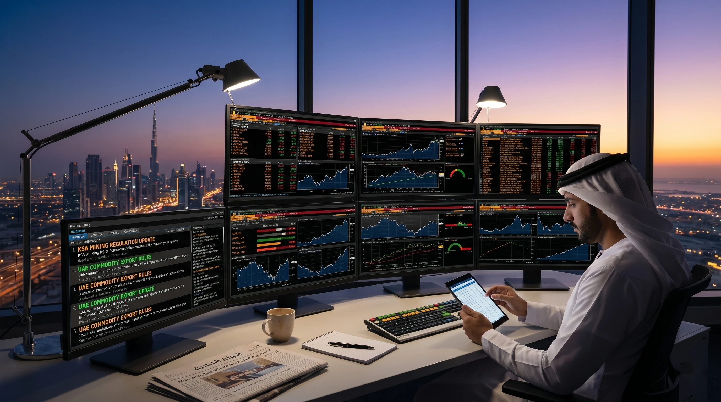 Dana AI market intelligence — commodity prices, sentiment, regulatory alerts for GCC