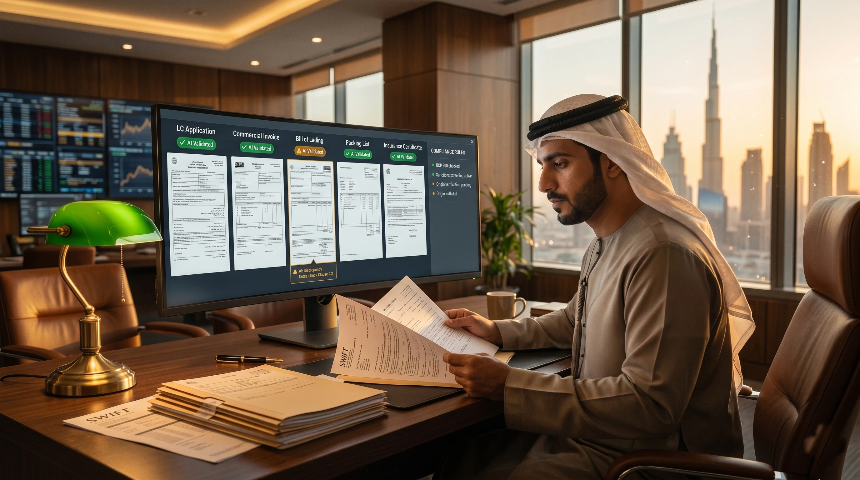Dana AI trade finance — LC document validation with UCP 600 compliance checking