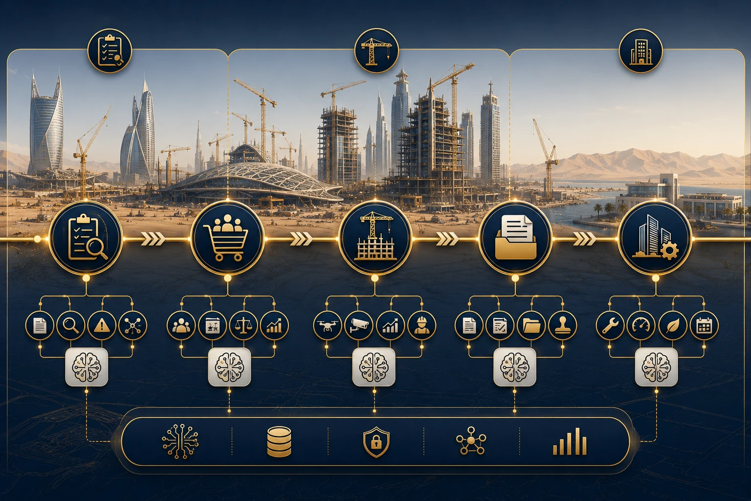 Dana AI development lifecycle — AI capabilities at each construction stage