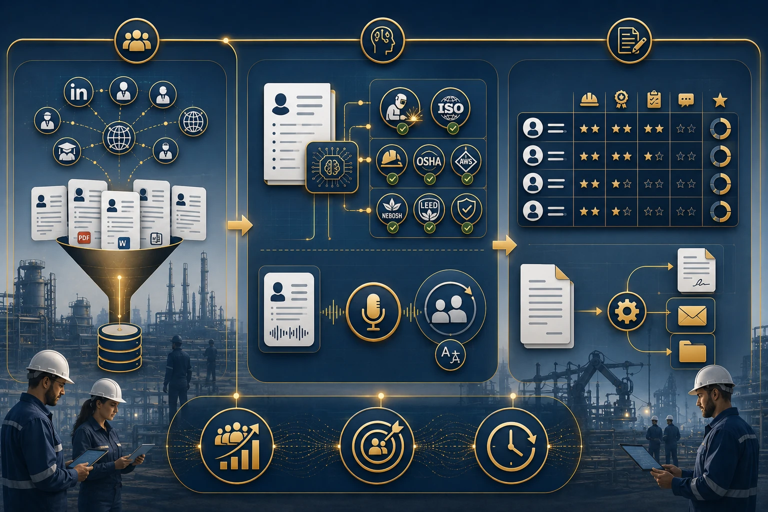 Dana AI end-to-end recruitment — sourcing through screening to offer for industrial