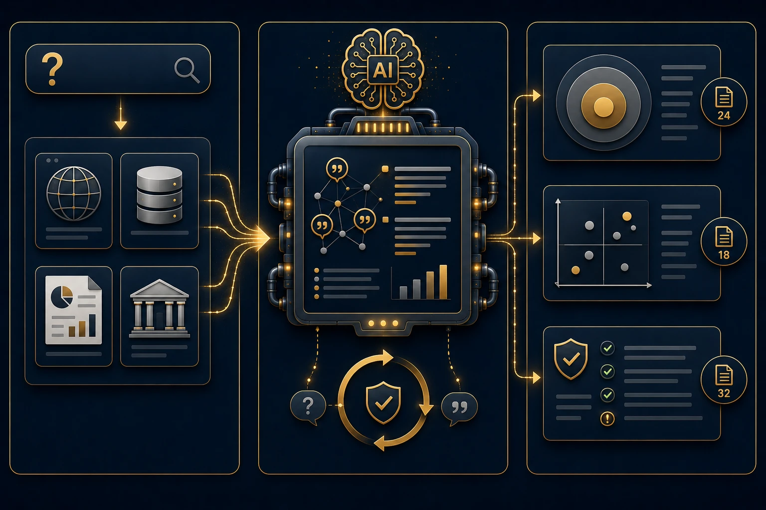 Dana AI research methodology — query to cited deliverable with challenge protocols