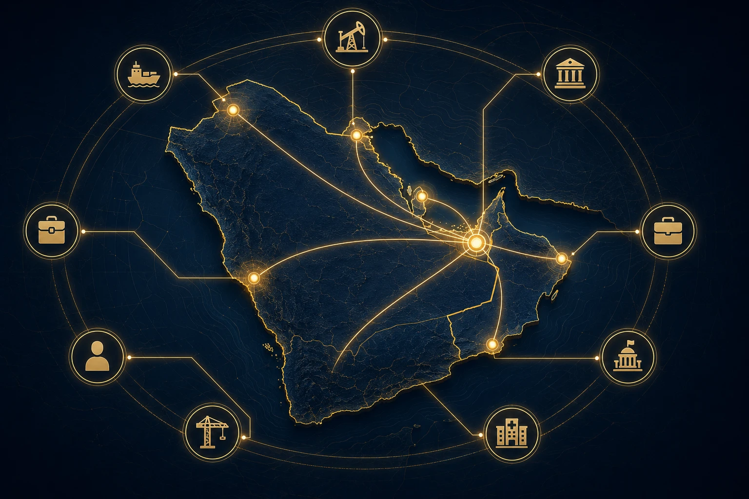 Dana AI GCC coverage map — sovereign AI across six Gulf countries