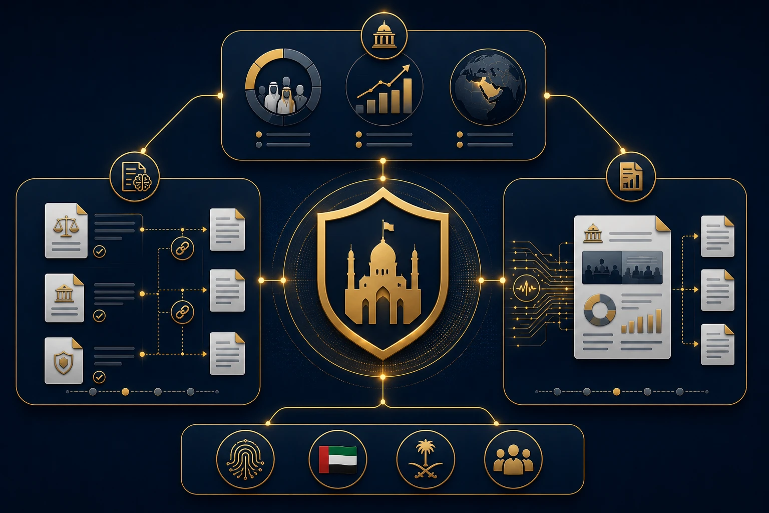 Dana AI for government — three sovereign deployment areas covering policy documents, strategic research, and ministerial reporting